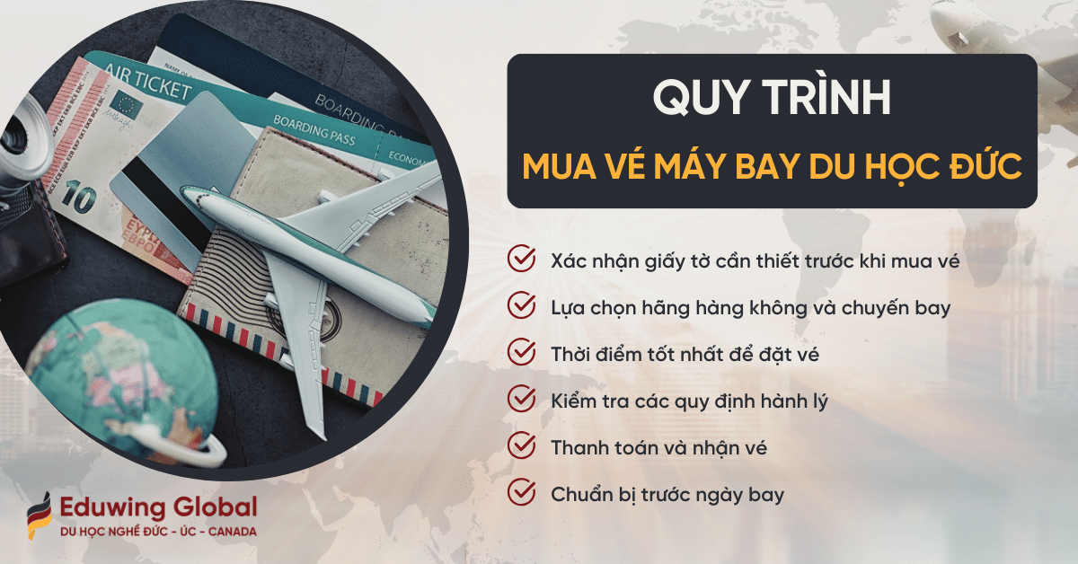 Quy trình mua vé máy bay du học Đức